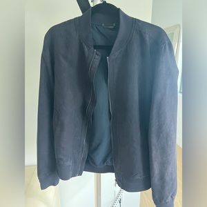 Mango Men Navy Blue Lightweight Bomber Jacket Size M